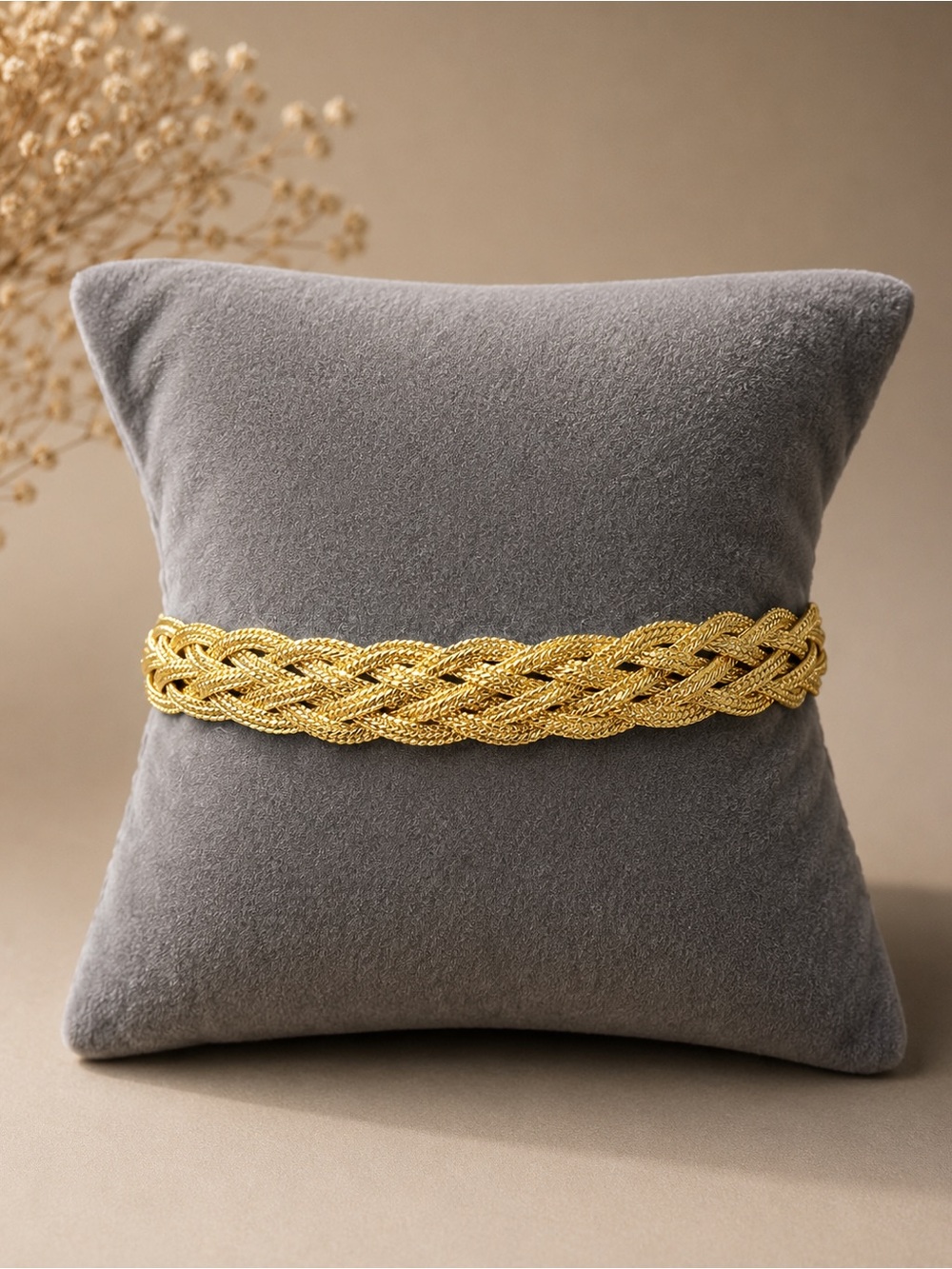 Gold Filled Braided Mesh 7.5" Bracelet Woven Link Bracelet Lobster Clasp #610